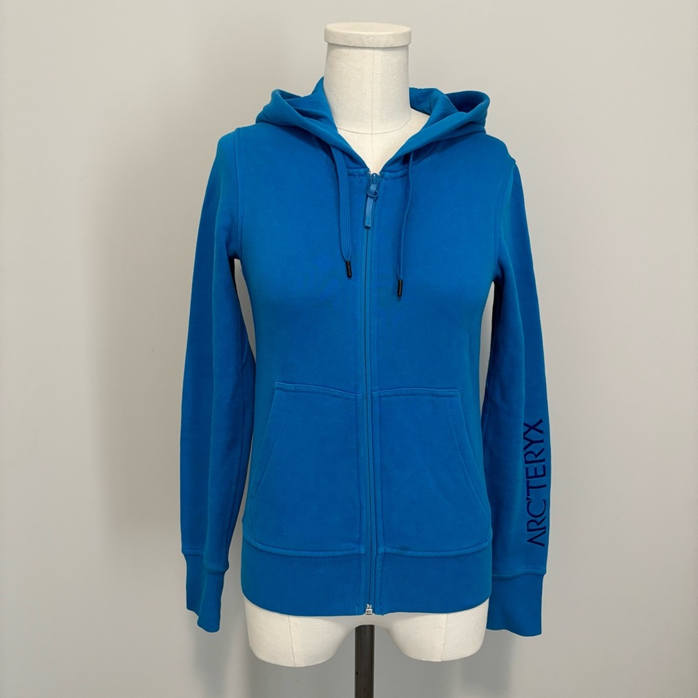 Women’s Arc’teryx Word On End Full Zip Hoodie Sweatshirt Blue Size XS